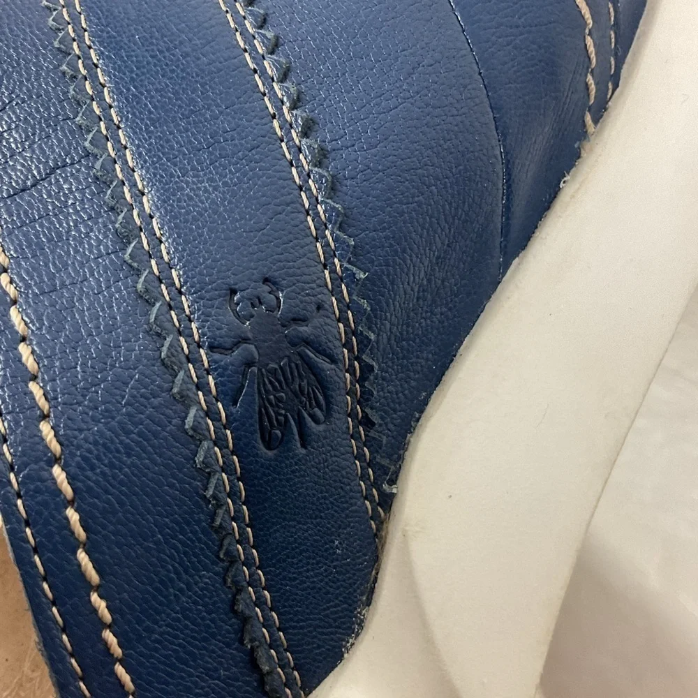 Fly London Suze Women’s Blue Leather Slip On Slide Platform Sandal Sz 41, US 10 - Picture 13 of 15